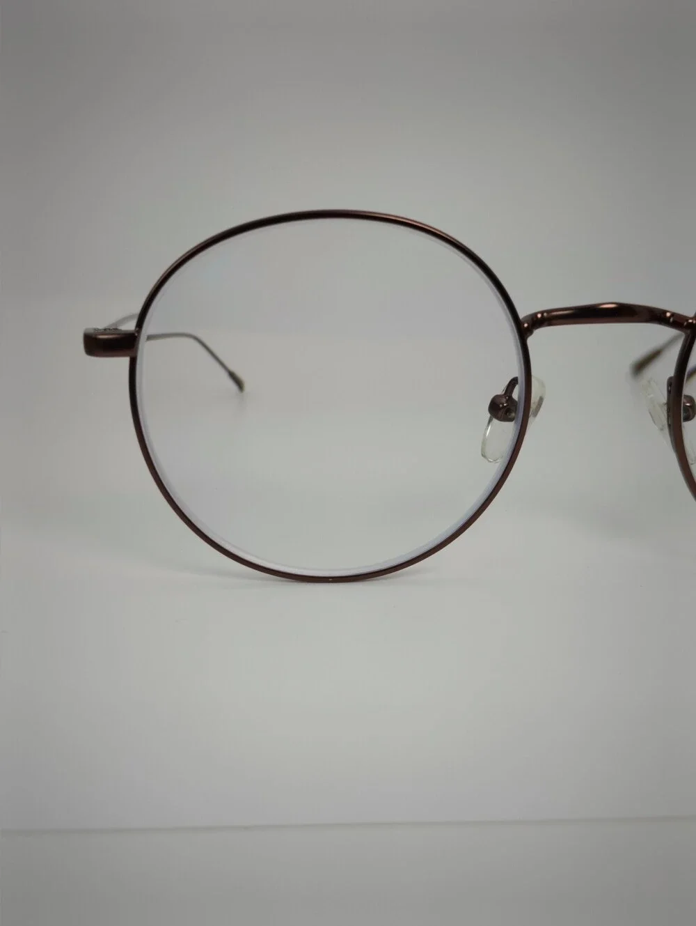 Dapper. Round Metal Frame Glasses in Mocha. Minimalist.